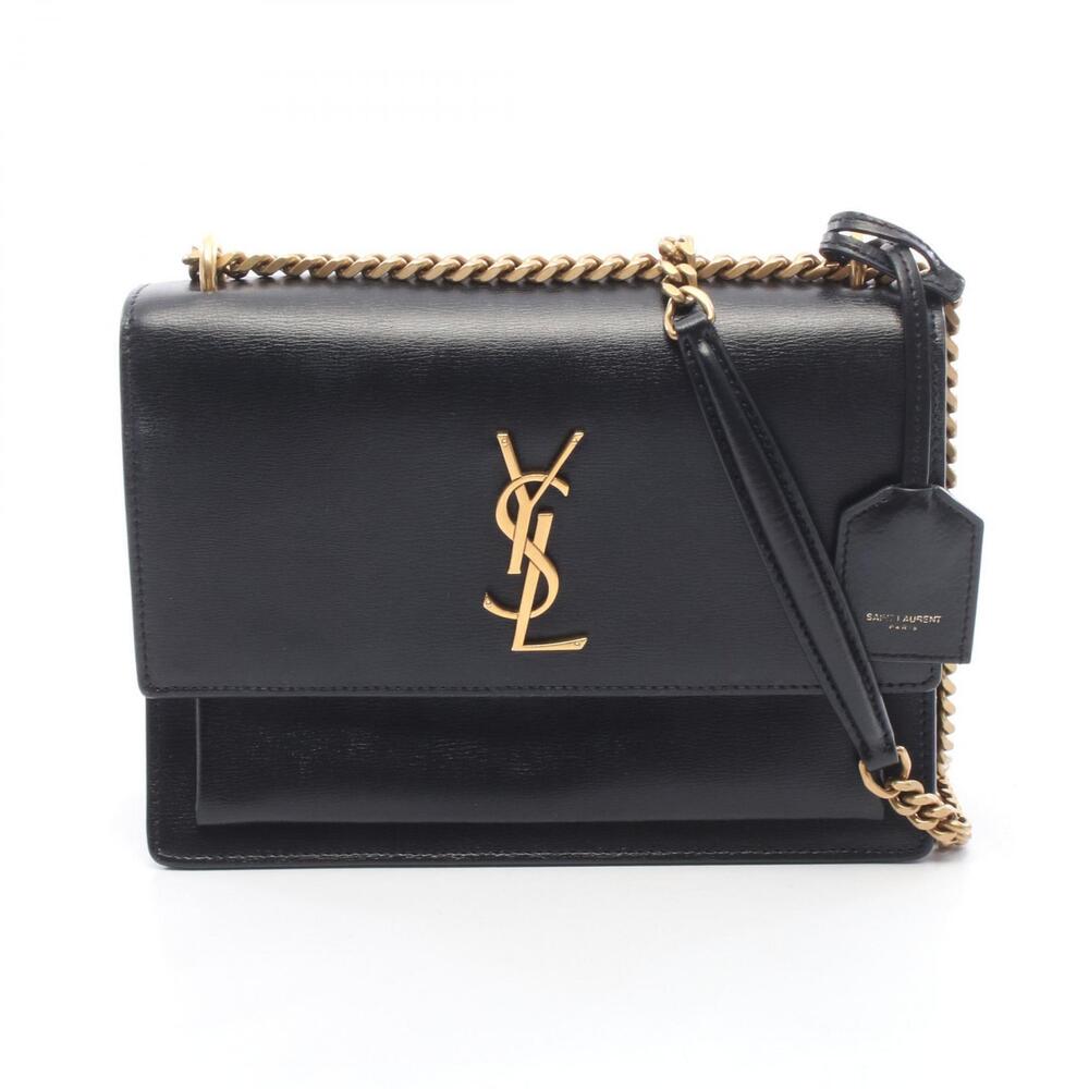 Saint Laurent Paris Sunset Shoulder Bag Leather Black